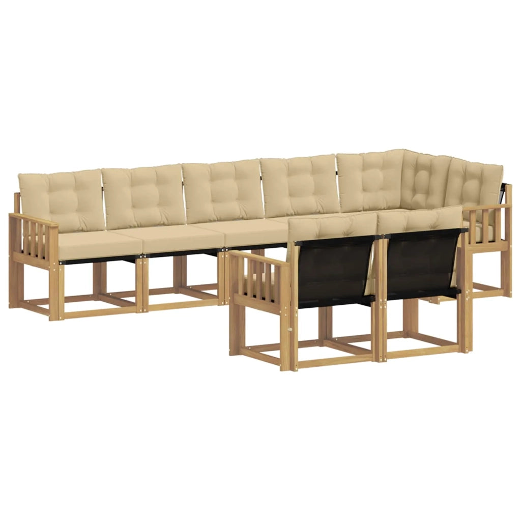 Set di divani da esterno 8 pz Bianco e Beige 3389595