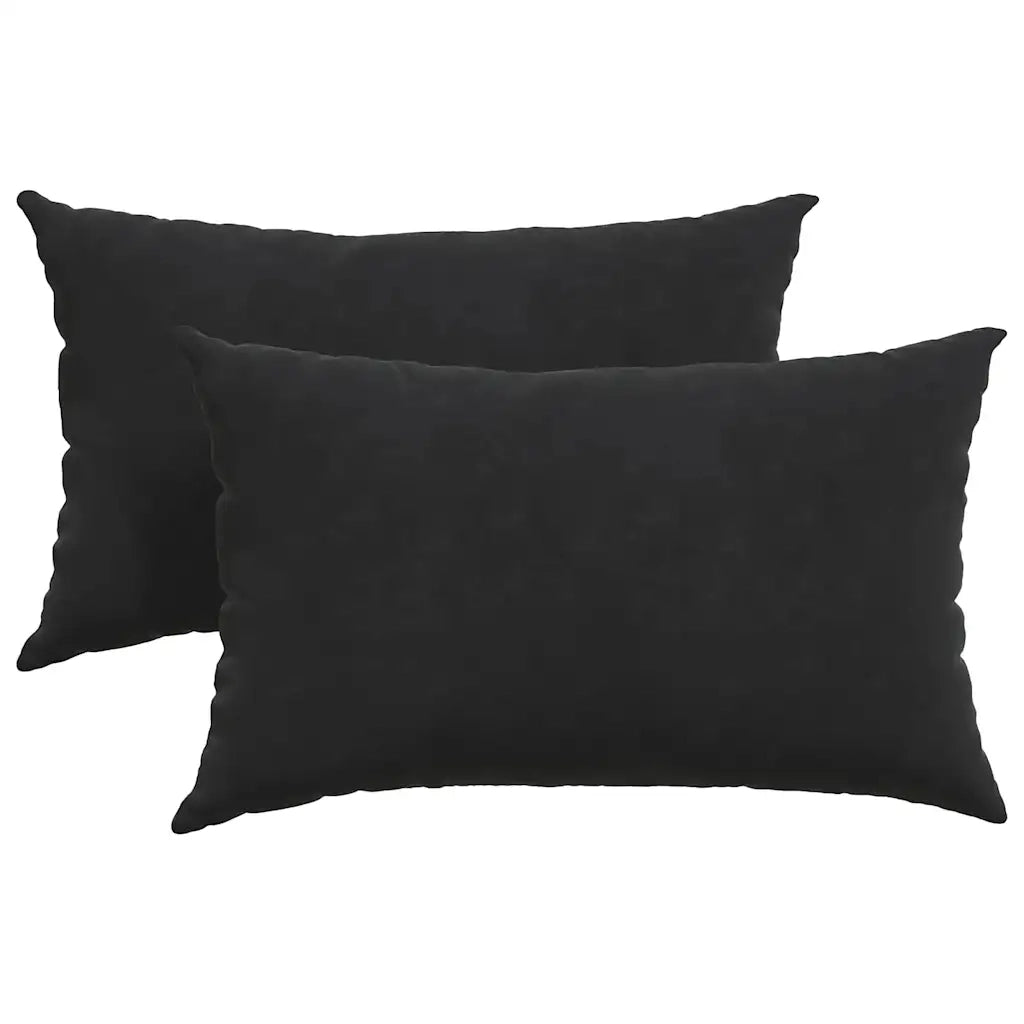 Cuscini da Divano 2 pz | Cuscini per sedie Nero 50 x 30 cm Tessuto in Cords