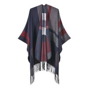 Sciarpa/stola da donna di grandi dimensioni, versatile e calda per l'autunno e l'inverno, con nappe.