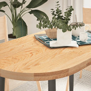 Piano per Tavolo 120x60x4 cm in Rovere Massello Ovale 4009067