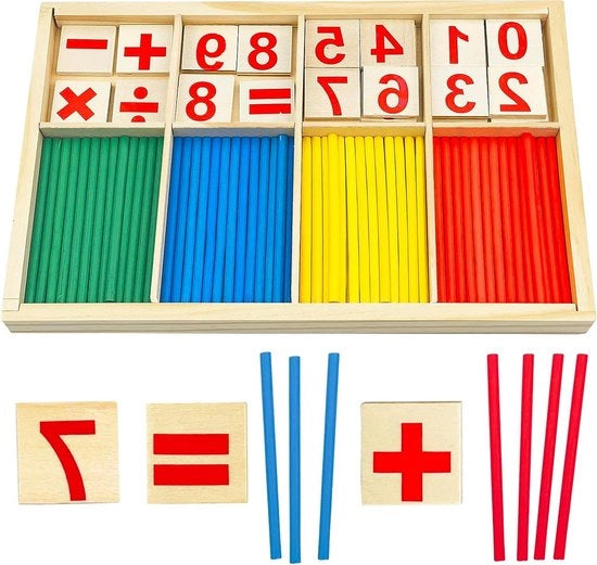 Giocattolo di matematica per bambini in legno - apprendimento dei numeri - aiuto alla conta - bastoncini di contabilità - gioco dei numeri - giocattolo pedagogico per bambini da 3 anni