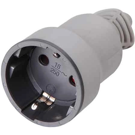 PRESA MOBILE SCHUKO 10A IN GOMMA 2P+T