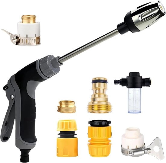 Lavatrice ad alta pressione Turbo per tubo da giardino - Aspirapolvere per irrigazione di giardino, lavaggio auto e doccia per animali domestici