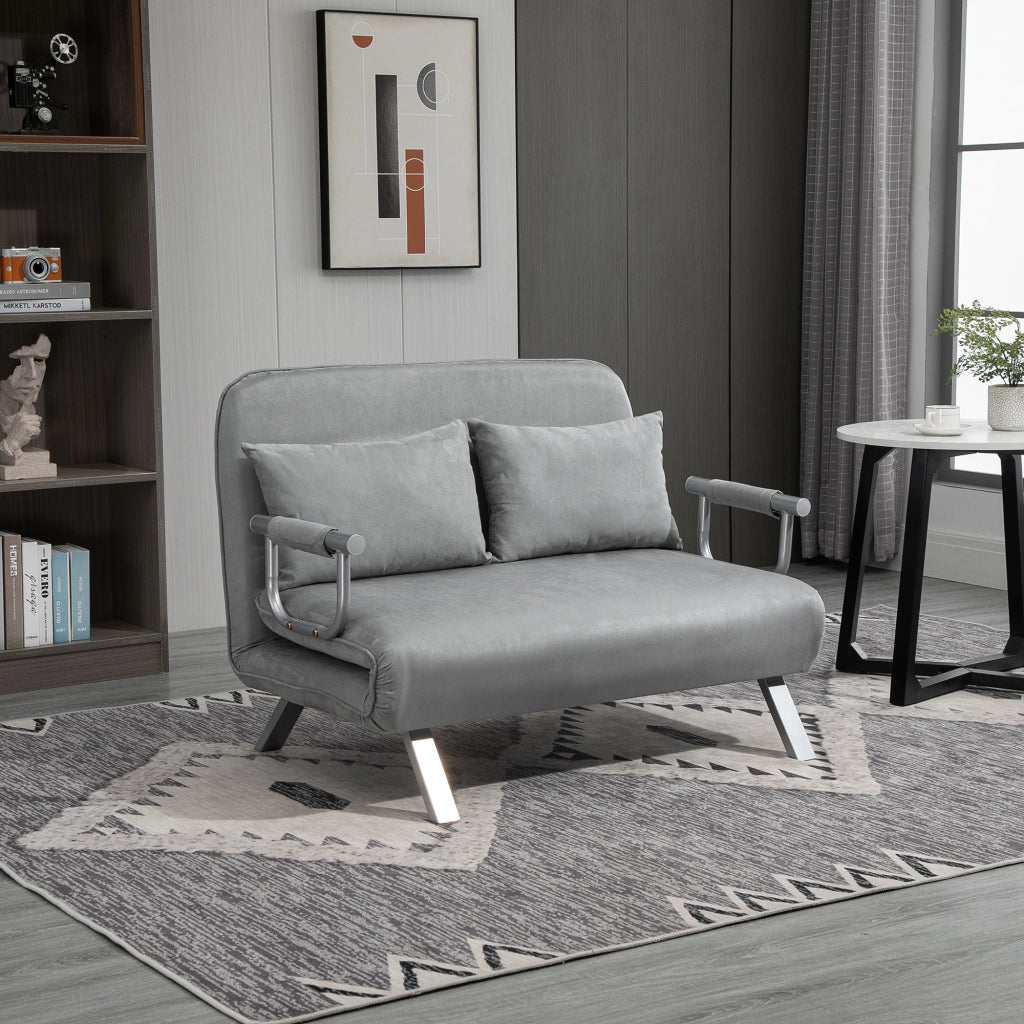 Divano Letto Singolo ¨C Zephmum ¨C Grigio Chiaro Similpelle 105x80x78 cm