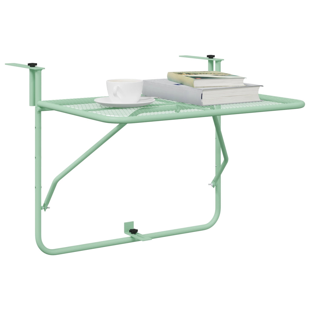 Tavolo Appendibile da Balcone - Verde Menta, 60x40 cm, Acciaio