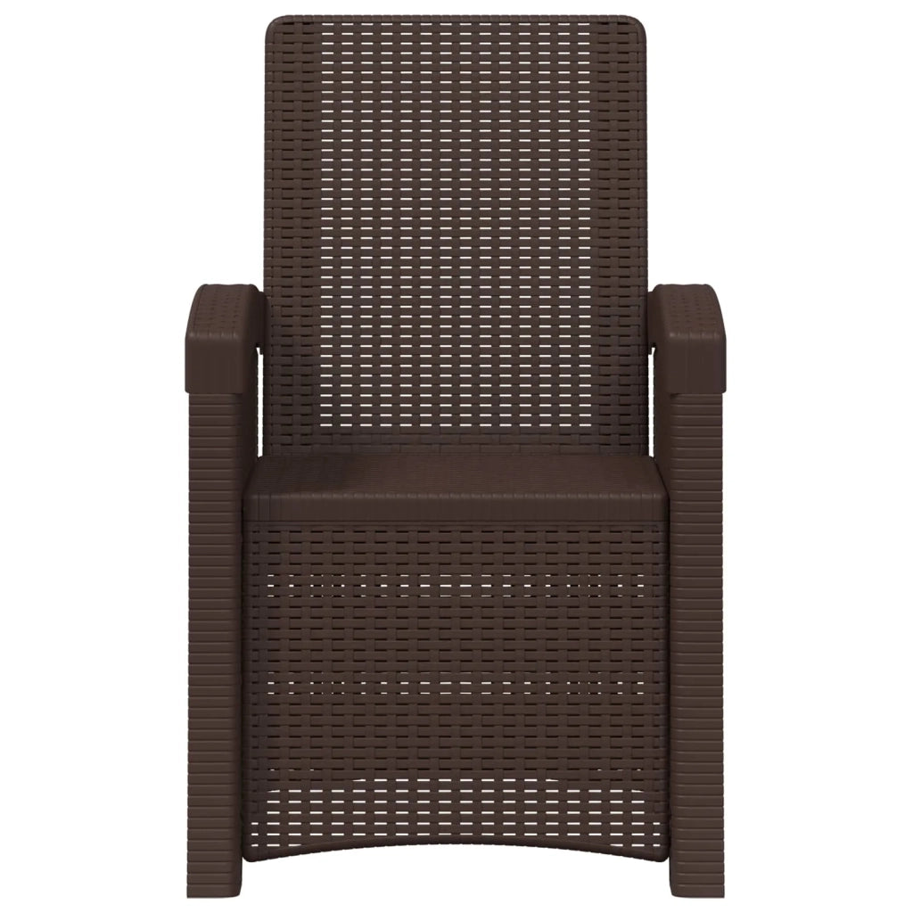 Sedia da giardino reclinabile effetto rattan 2 pcs Marrone PP 8011997