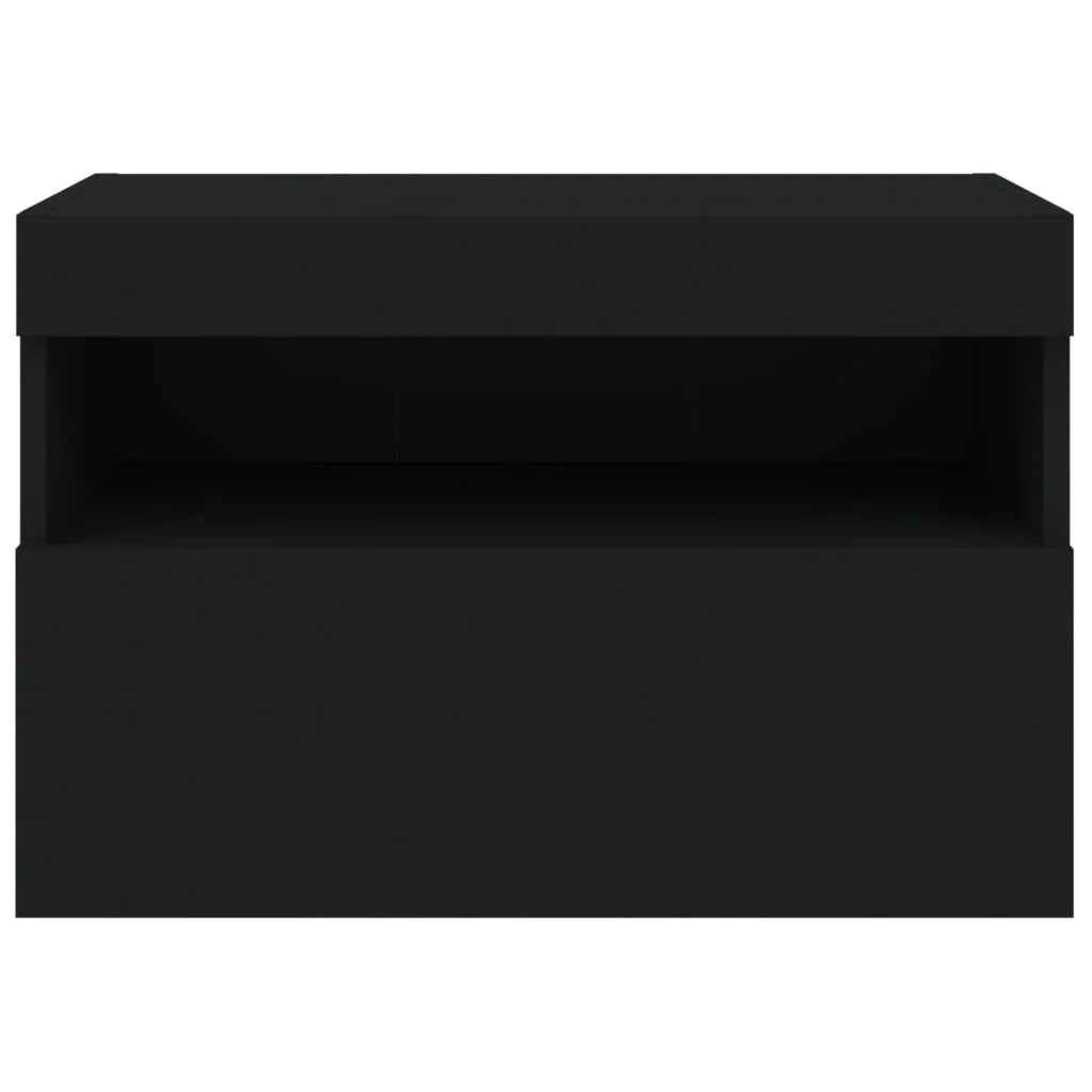 Mobile TV multimediale scaffale TV credenza mobile TV sala da pranzo soggiorno camera da letto montaggio a parete con luci LED 60 x 30 x 40 cm nero 02_0027900