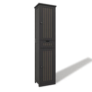 Mobile contenitore con 2 ante; 1 cassetto e 4 ripiani regolabili per cucina 40x30x170 cm nero