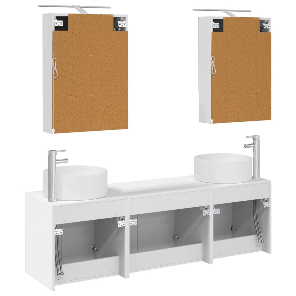 Set di Armadi da Bagno 5 pcs Bianco Legno ingegnerizzato 3406559