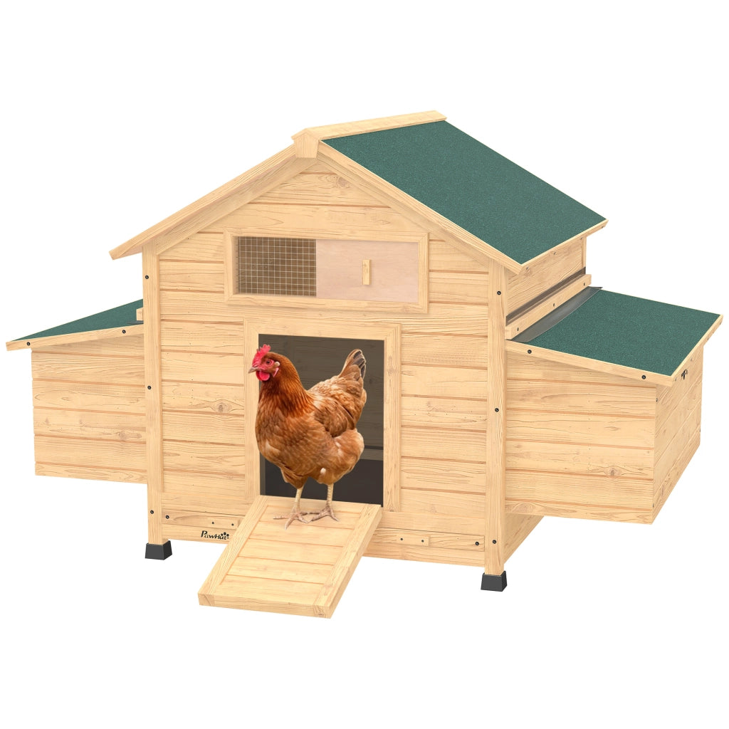 Pollaietto per Giardino in Legno con 2 Nidi ¨C Zephmum ¨C 150x100x96,5 cm Giallo