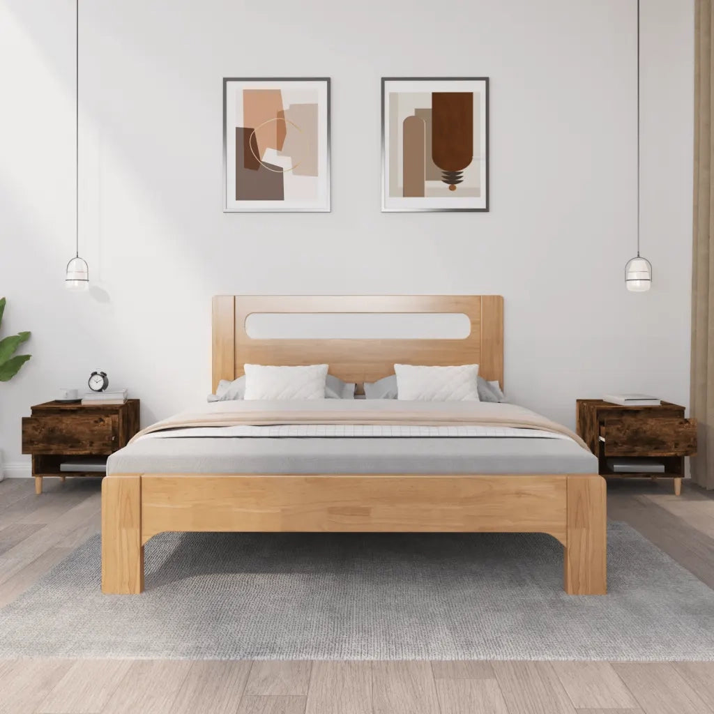 Comodini 2 pz-Set di 2 Tavolino da notte Rovere Fumo 50x46x50 cm in Legno Multistrato