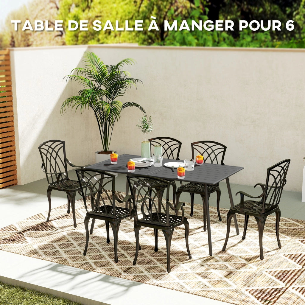 Tavolo da pranzo per giardino ¨C zephmum ¨C 150x80x74 cm, grigio