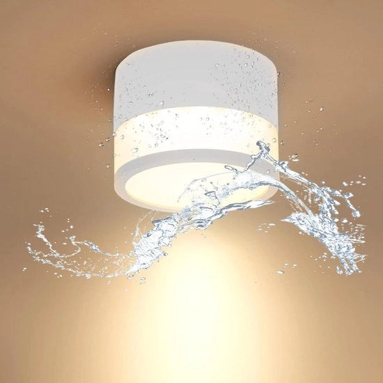 Lampada da soffitto LED Opbouw 12W 3000K Bianco opaco IP65 - Bagno Ø10cm