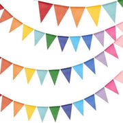 Set di tre 12 metri di lunghezza bandiere multicolori per decorazione di bambini, giardino e festa