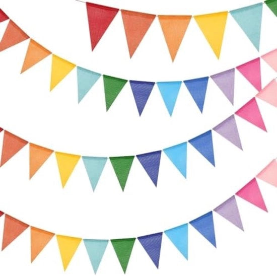 Set di tre 12 metri di lunghezza bandiere multicolori per decorazione di bambini, giardino e festa