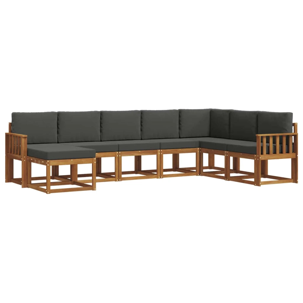Set di divani da esterno con cuscino 8 pcs Naturale e Antracite 3366810
