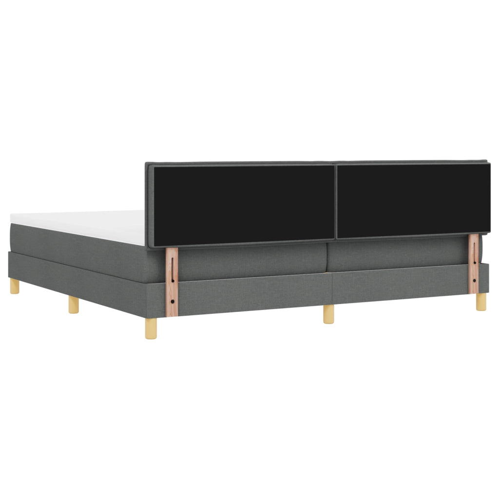 Letto Box Spring con Materasso & LED Grigio scuro 200x200 cm Tessuto