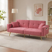 DIVANO LETTO regolabile 175x64x72 cm Rosa con tasche laterali
