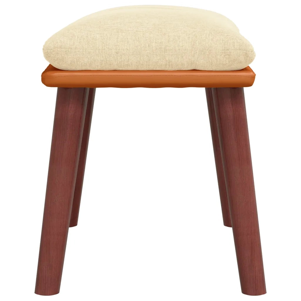 Poggiapiedi Crema 45x29,5x35 cm in Tessuto e Similpelle 341481