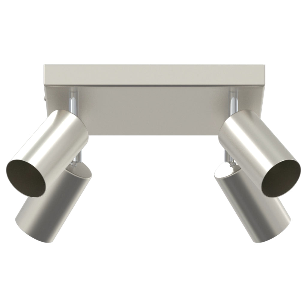 Faro da soffitto 4 Vie Regolabili Nichel Spazzolato GU10