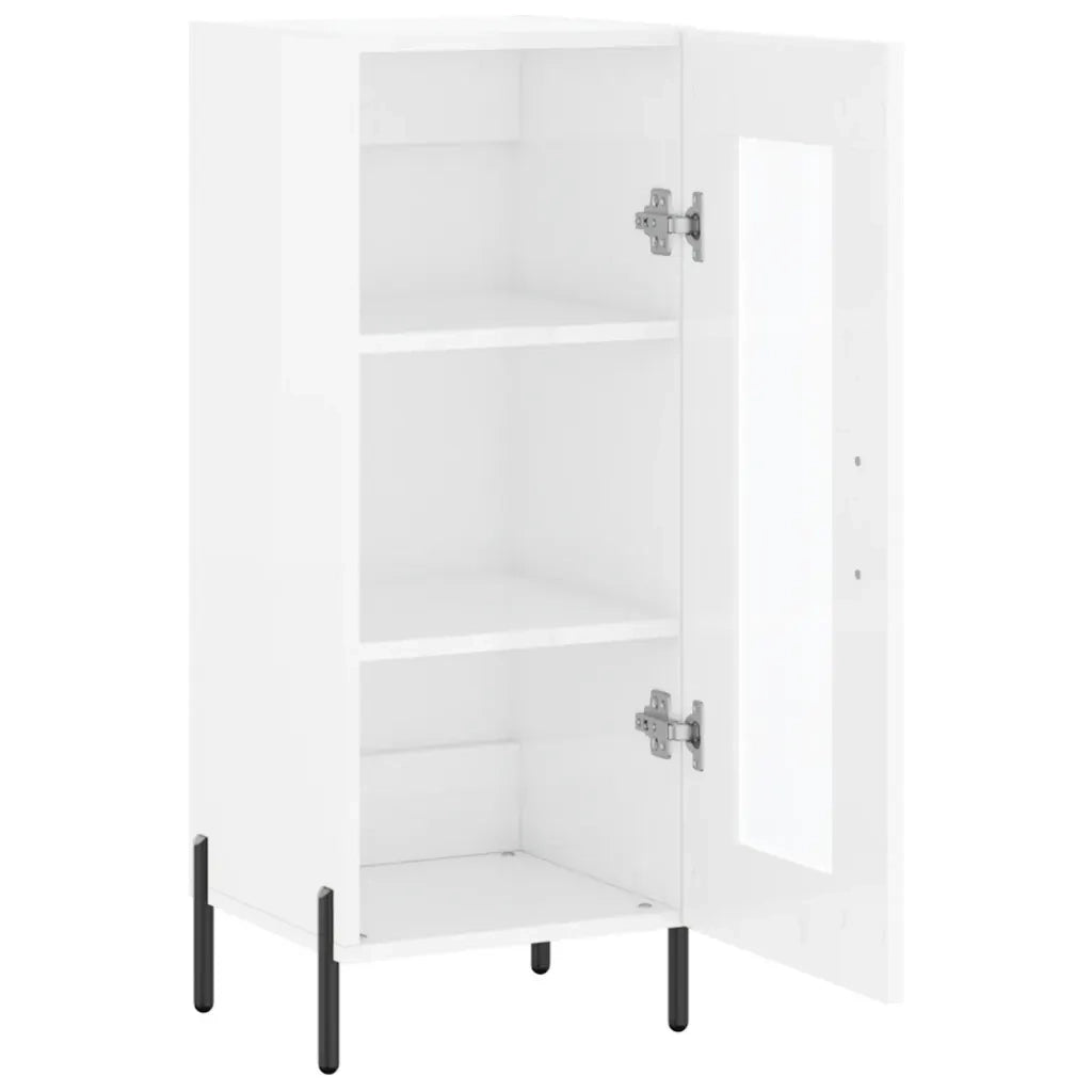 Credenza-Buffet-Armadio da cucina Bianco Lucido 34,5x34x90 cm in Legno Multistrato 882921