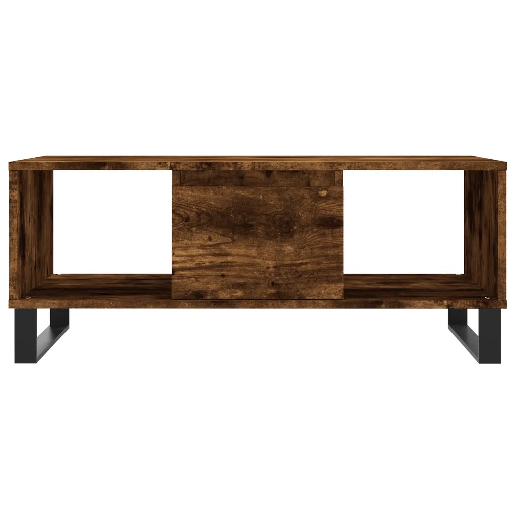Tavolino da Salotto Rovere Fumo 90x50x36,5 cm Legno Multistrato 830601
