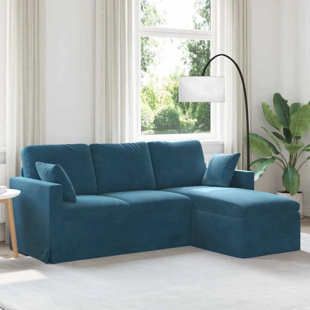 Divano Blu 198 x 134 x 80 cm Velluto