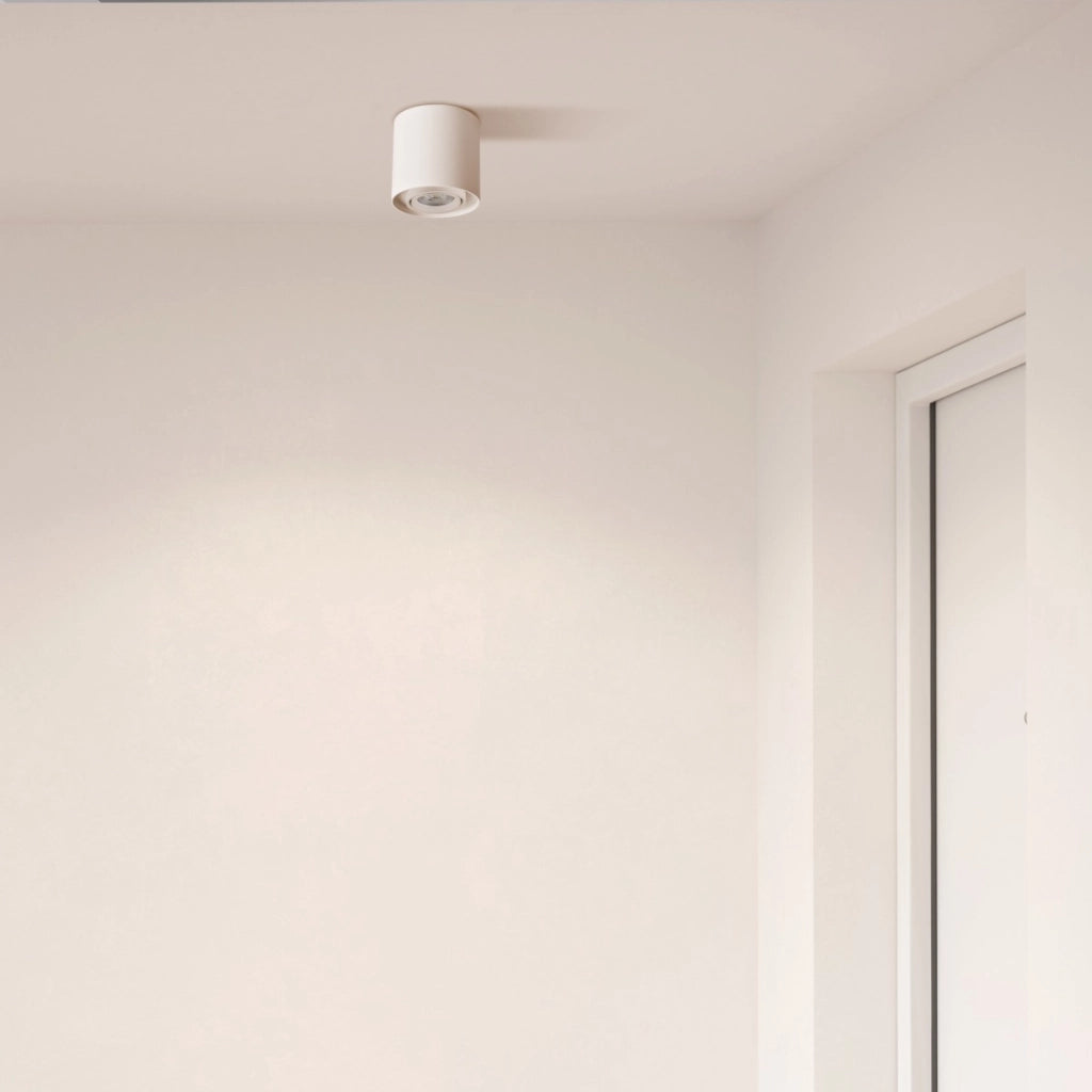 Spot da soffitto rotondo orientabile bianco oro GU10 10W Polux