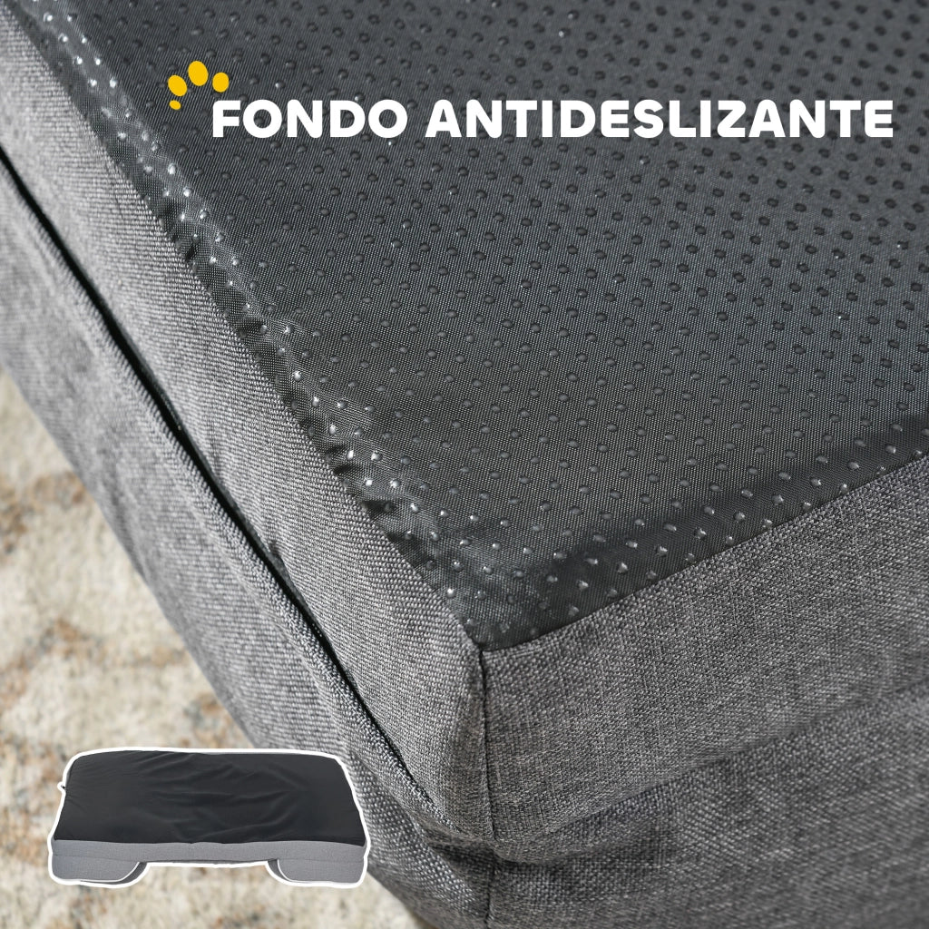 Cuccia per Cani Medi e Gatti ¨C Xylo ¨C Base Antiscivolo Grigio 91,5x68,5x16,5 cm