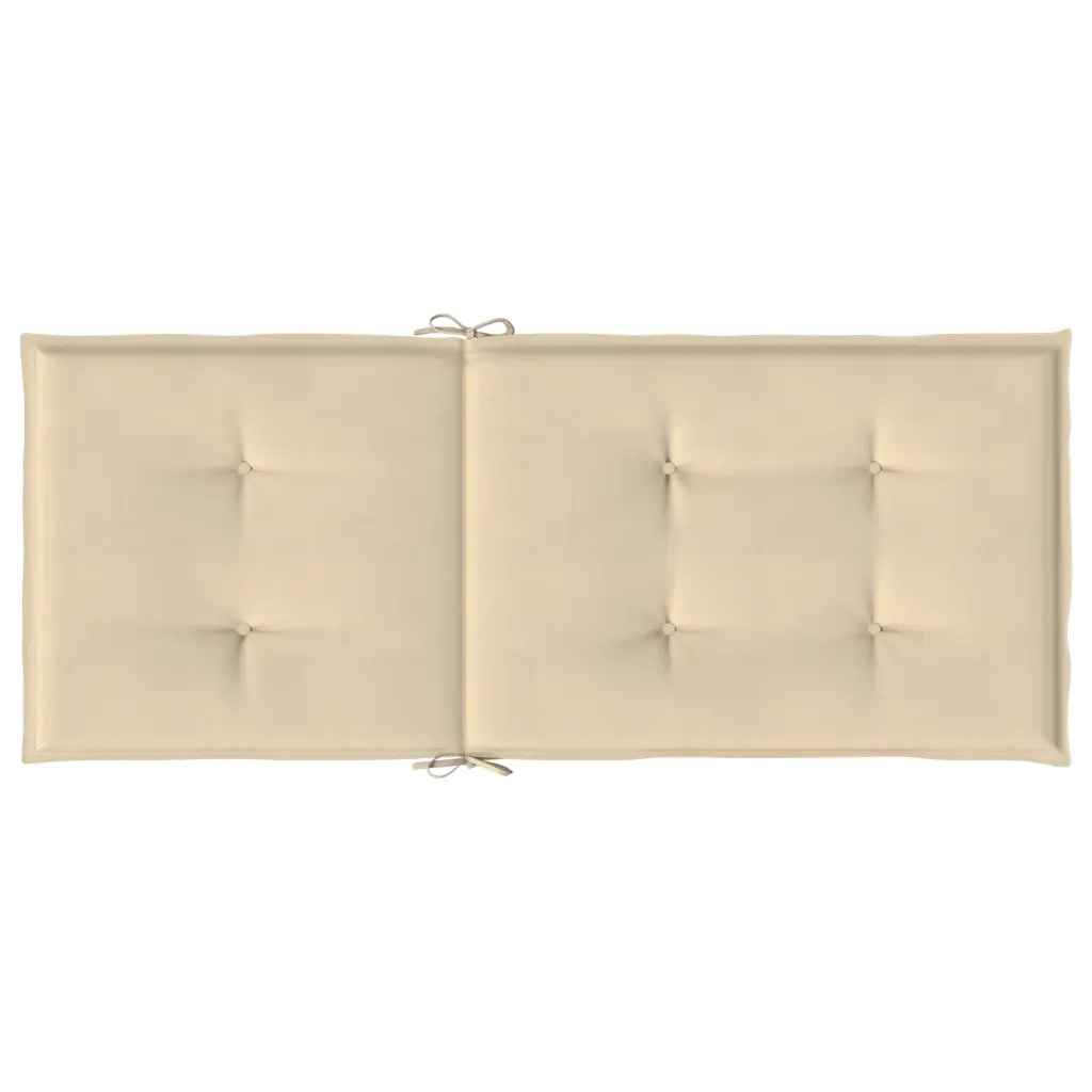 Cuscini per Sedie 4 pz Beige 120x50x3 cm in Tessuto