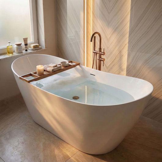 Vasca Bagno Da Terra Rea Ferrano Slim 150 Copritappo bianco