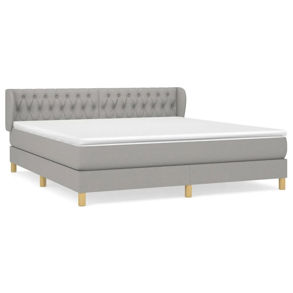 Giroletto a Molle con Materasso Grigio Chiaro180x200 cm Tessuto 3127061