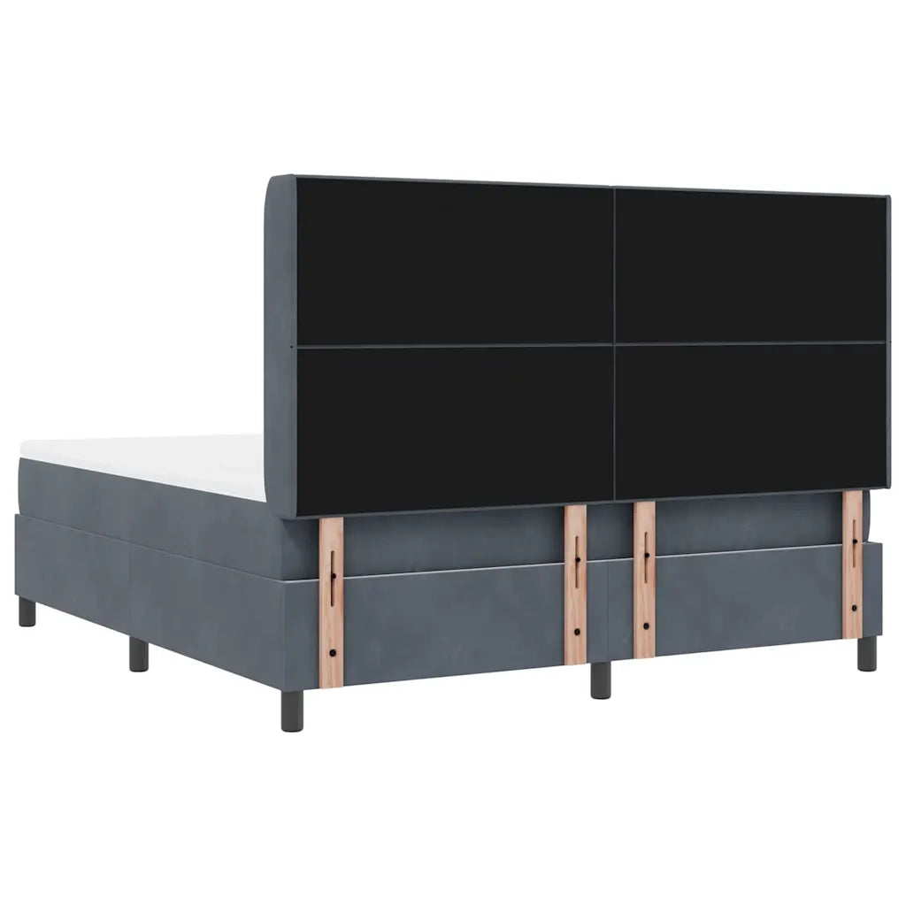 Letto a molle con materasso Grigio scuro 180 x 200 cm Velluto 3343881