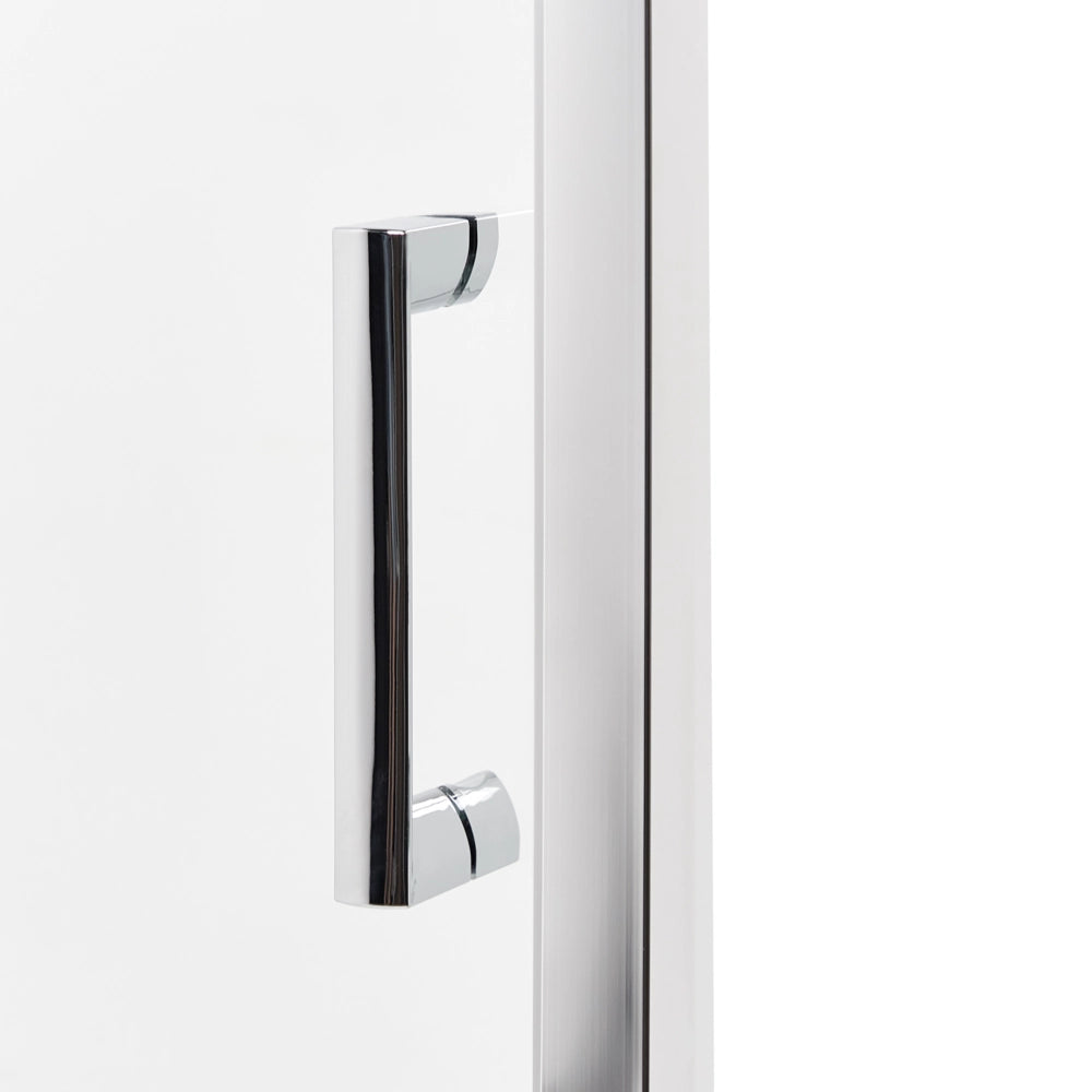 Box Doccia Vetro Temperato Argento Cornice Alluminio Anta Singola 80x100x185cm