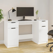 Scrivania con Mobile Laterale Bianco in Legno Multistrato 3115908