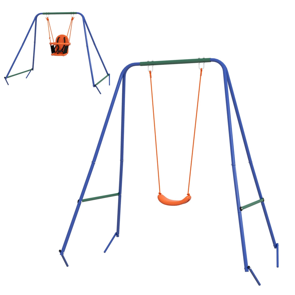 Altalena per Bambini con Sedia e Cinturino ¨C zephmum ¨C Arancio 180x160x182 cm