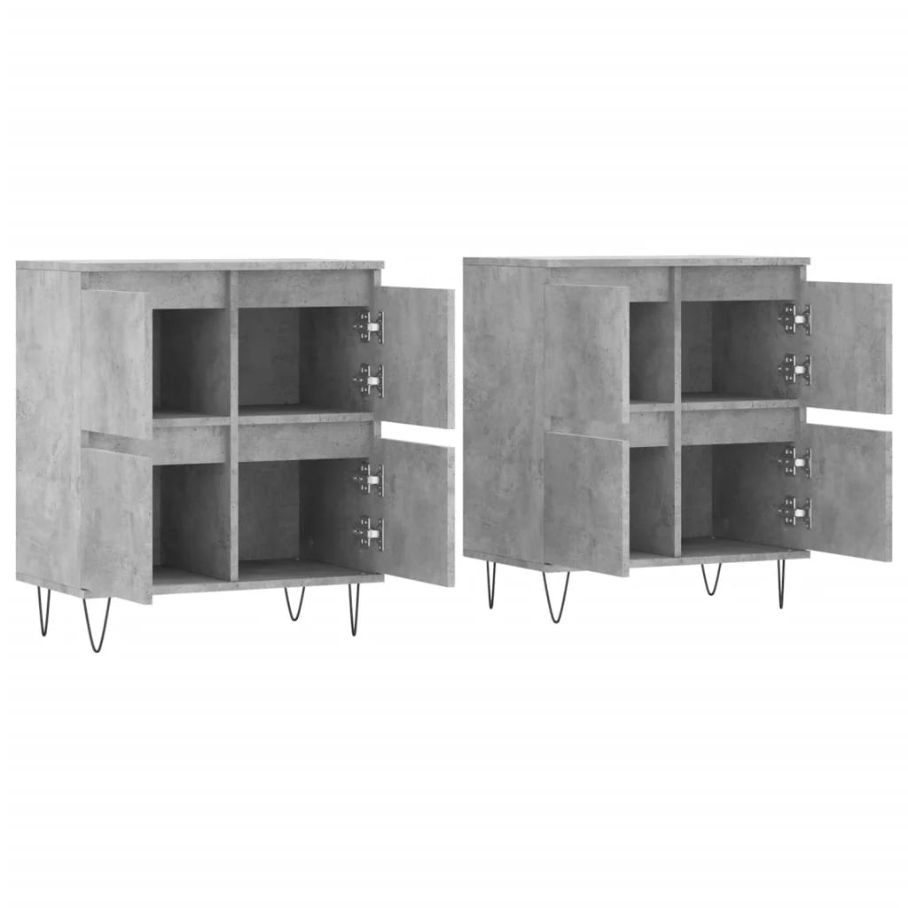 Buffet credenza cassettiera armadio mobile contenitore organizer per cucina soggiorno salotti set da 2 legno ingegnerizzato grigio 02_0036876