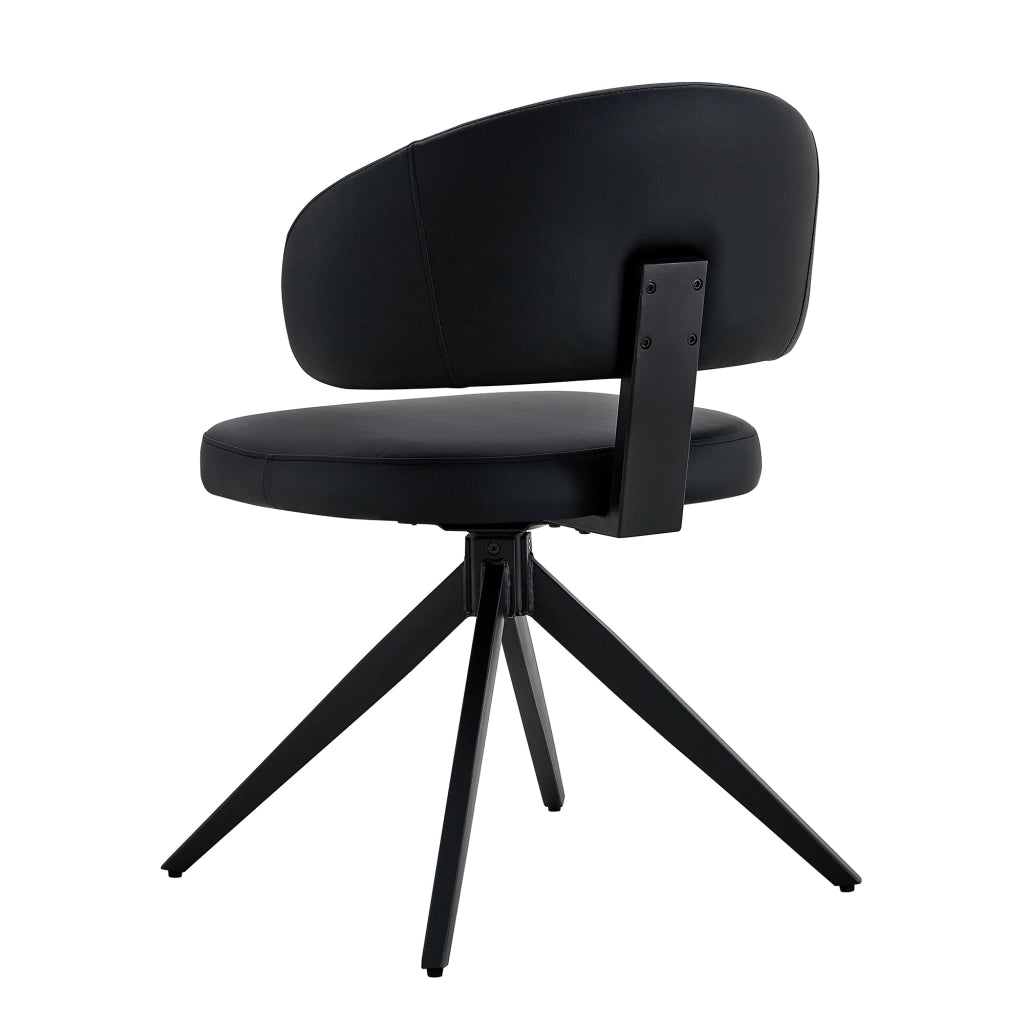 SEDIA Set da 2 pezzi girevoli in PU nero per sala da pranzo