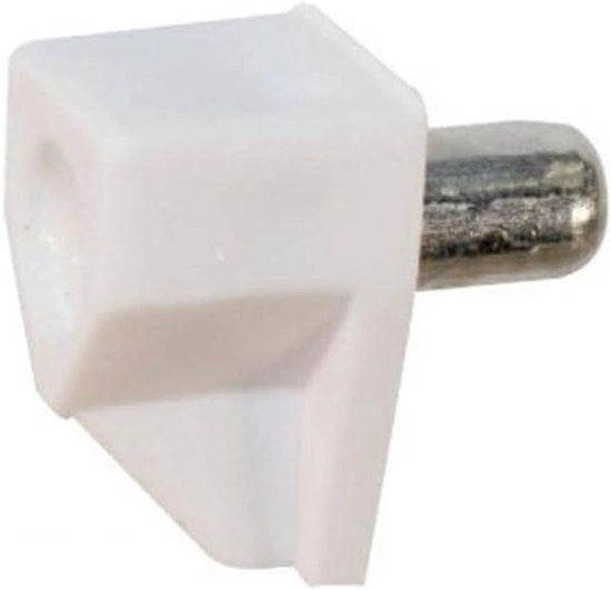 Sostegni per tavole 5 mm con inserti in plastica per tavole in vetro - bianchi - Set da 2