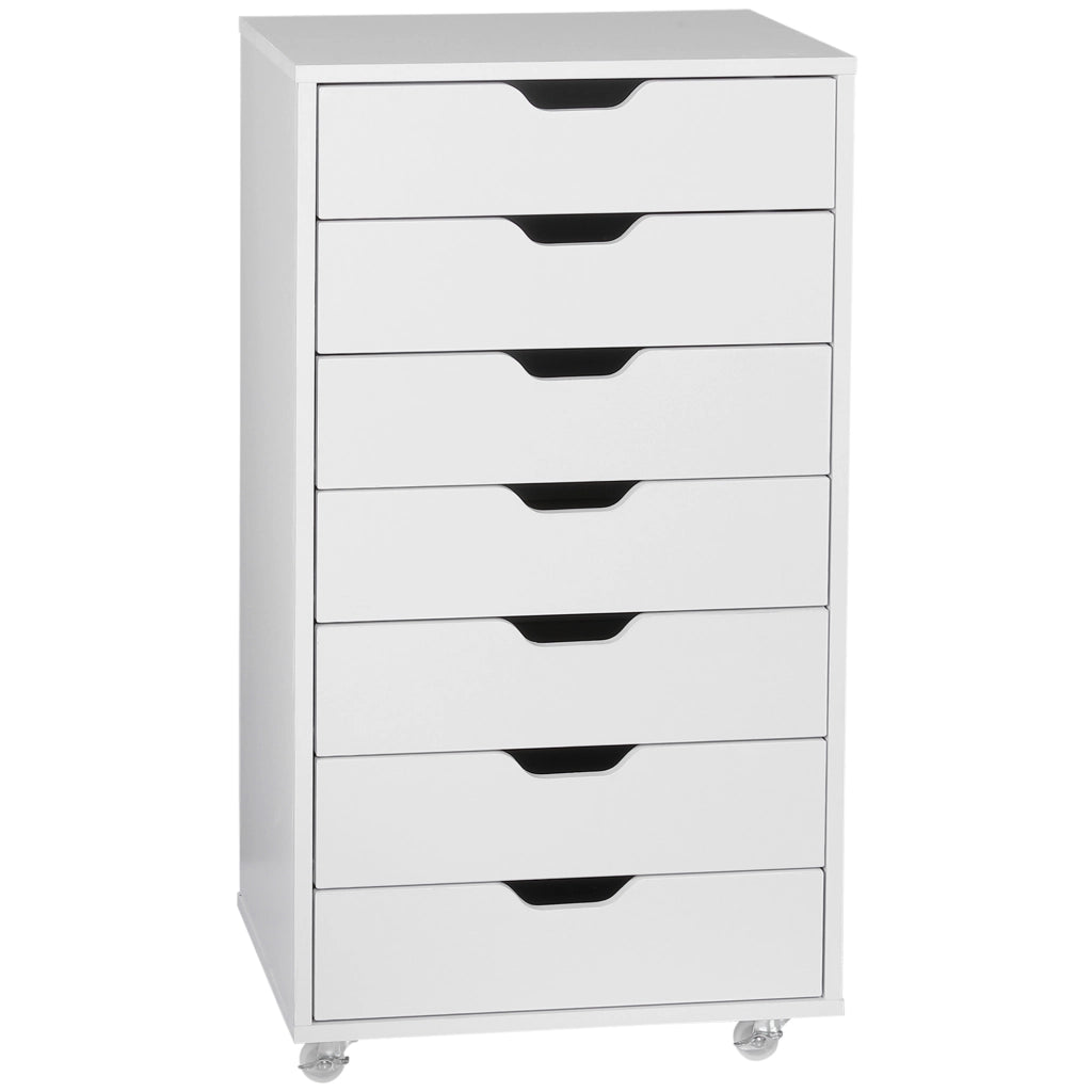 Scrivania con cassetti ¨C zephmum ¨C mobile organizzatore con 7 cassetti, bianco