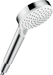 Douchekop a mano variabile con 3 tipi di getto, diametro 10cm, bianco/acciaio inox, 26330400