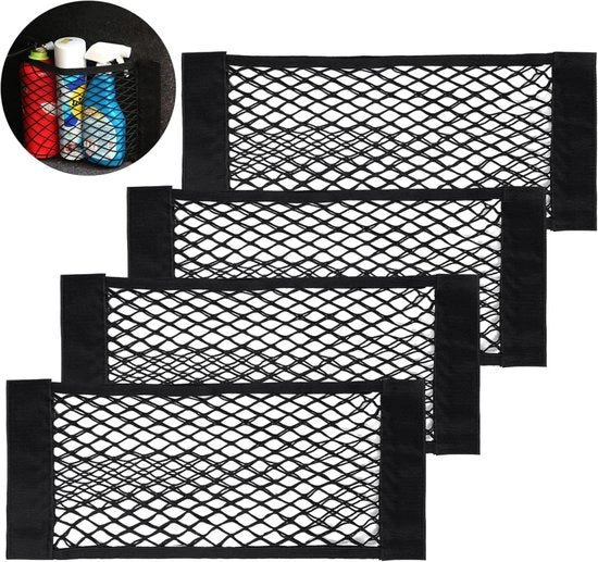 Cassetto portabagagli auto - 4 pezzi - contenitore portabagagli auto con chiusura elastica a clip - adatto per bagagliaio auto - contenitore portabagagli auto con clip - misure 25*50*0.25cm