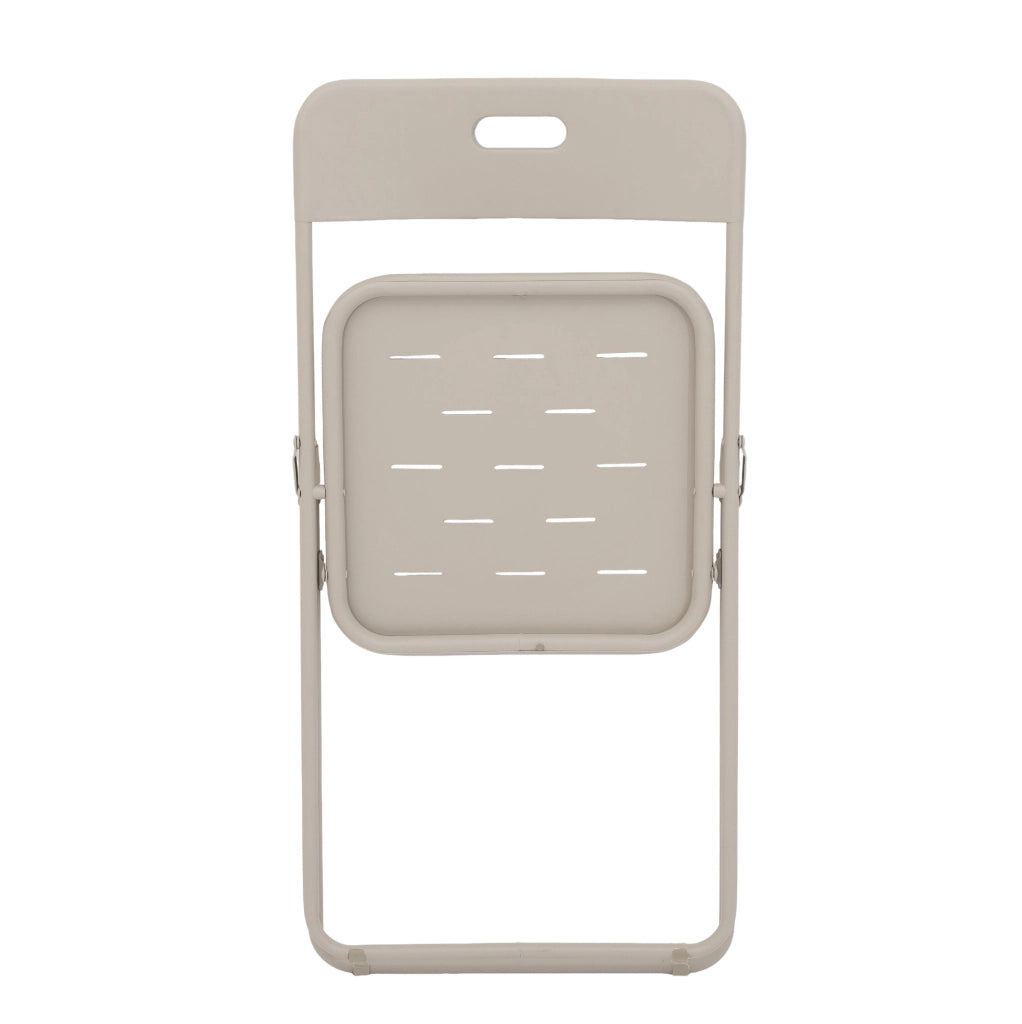 Set da Esterno Pieghevole in Acciaio Beige