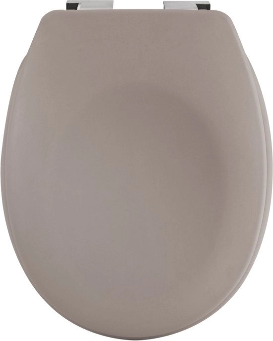 WC Brilletto Softclose - Duroplast Brilletto WC con Maniglie a Cromatura - Pedane Antiscivolo - Finitura Opaca - Taupe
