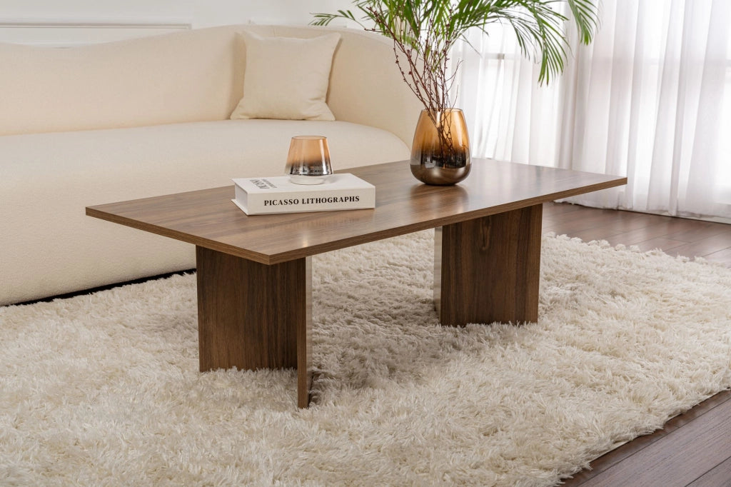 Tavolino da caffè in legno "Sabin" - 60 x 119 x 40 cm - Noce