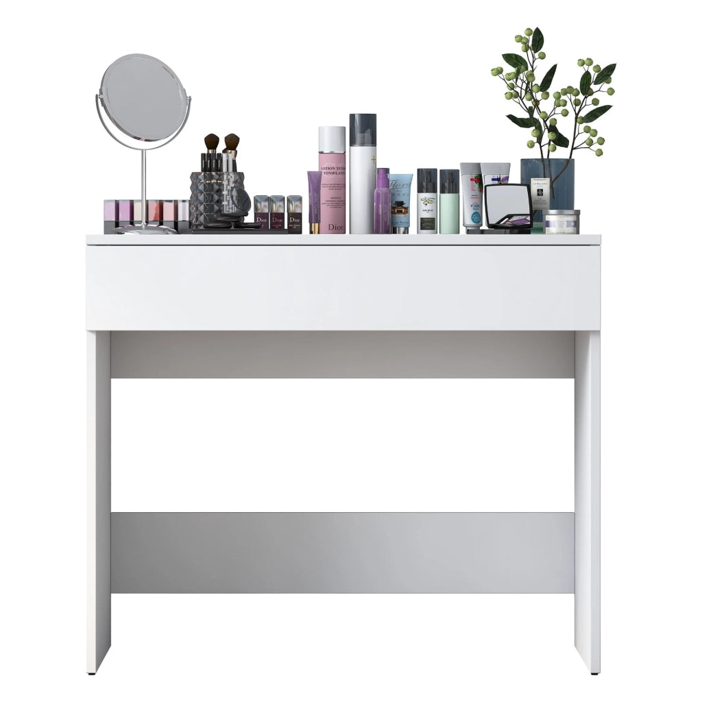 Mobile da Trucco Fele, Toeletta Specchio Incluso, 90x45x77h cm Bianco