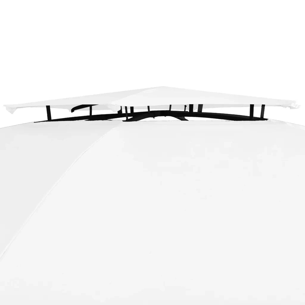 Gazebo da Giardino con Tende 360x312x265 cm Bianco 180 g/m² 312234