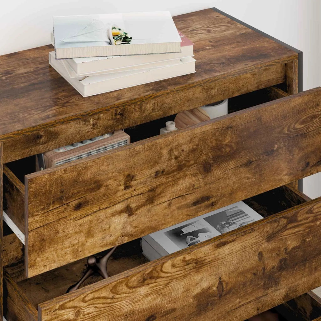 Credenza | Madia | Buffet da pranzo | Armadio da pranzo Quercia Fumosa 79 x 36 x 75.5 cm Legno multistrato