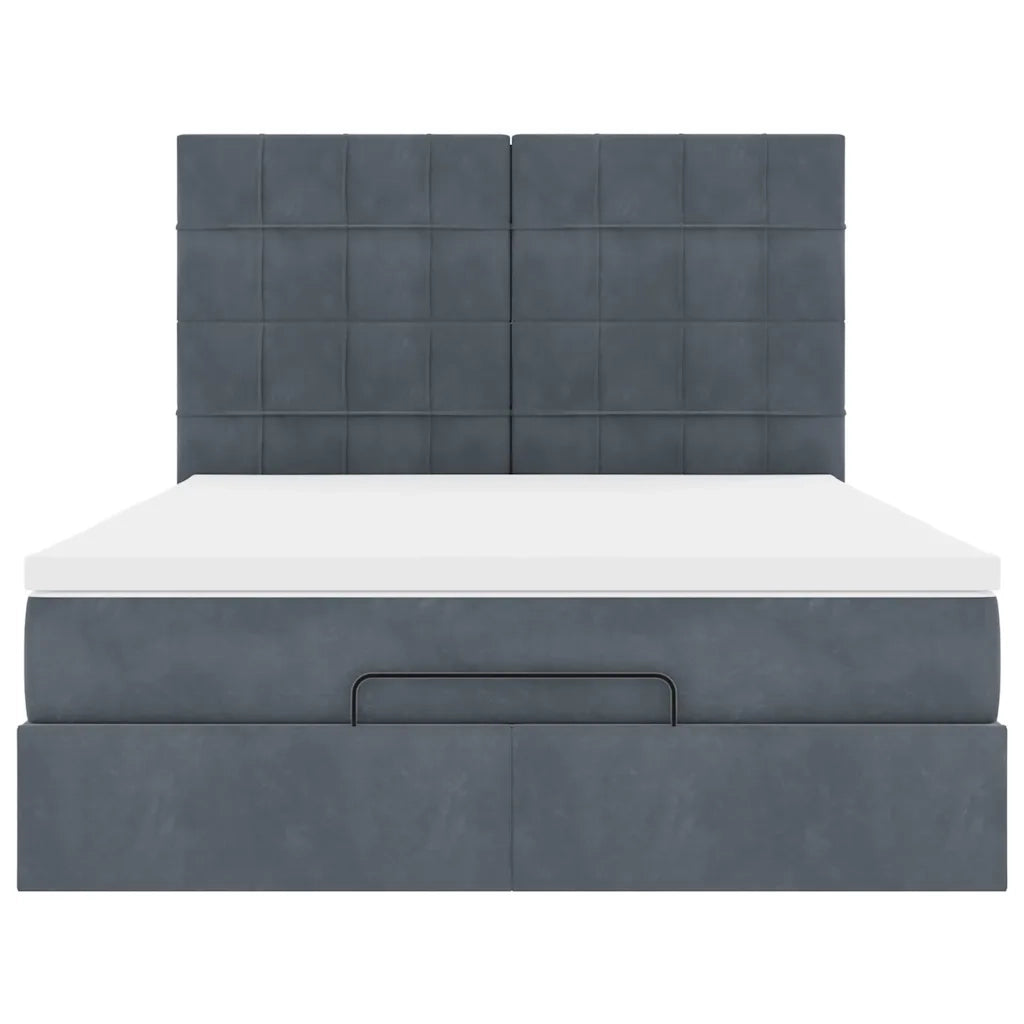 Struttura Letto Pouf con Materassi 140x190 cm Velluto 3314319