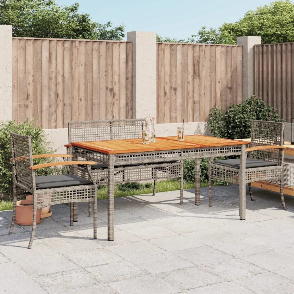 Set da Pranzo da Giardino 5 pz con Cuscini in Polyrattan Grigiocod mxl 114529